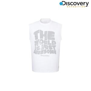 [디스커버리] 남성 그래픽 슬리브리스 워터티셔츠 DMSW77053-WHS