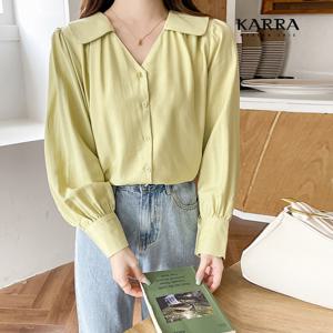 [카라]KARRA (77까지)오픈카라셔링블라우스_KB3SBL072C