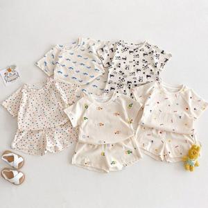 [조이멀티]크리미패턴 아동 반팔 반바지 상하복세트 205803