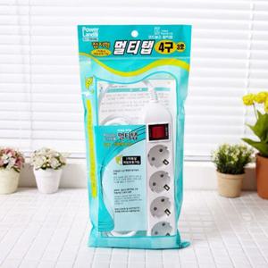 구 접지전기코드 비닐 4구 3호 2.5M 멀티콘센트 멀티탭