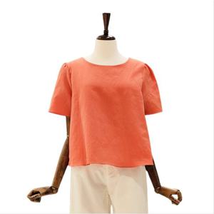 [나인스텝]린넨 퍼프소매 블라우스 N25NS5229