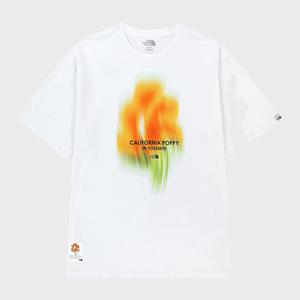 [노스페이스 화이트라벨]플라워 스프레이 반팔 라운드티 NT7UR09J_WHT