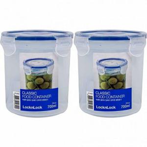 반찬통 클래식 깊은 원형 밀폐용기 700mL 2개