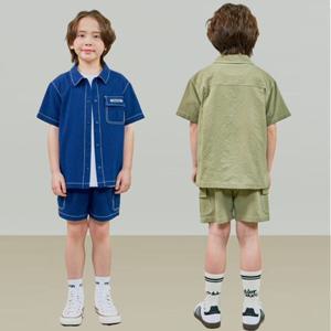 [차일디] 아웃도어프로덕츠키즈 (OD252ISH18 OD252BHP18) 시어서커 반팔 셔츠 반바지 상하세트