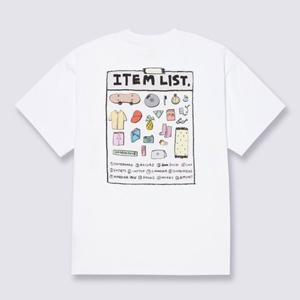 반스 VN000QF4WHT 아티스트 컬렉션 Vans X Riroo 아이템 리스트 반소매 티셔츠 여름 오버핏 오버사이즈