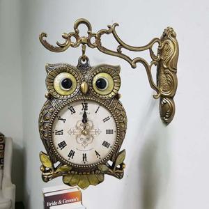 앵두부엉이(소) 골드 양면 벽시계