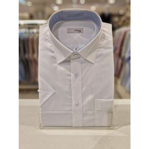 [듀퐁셔츠] 25 S S (SE5MM12HS701SWH) 화이트 기본무지 카라배색 반소매 일반핏 셔츠