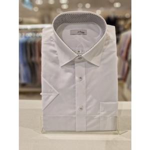 [듀퐁셔츠] 25 S S (SE5MM12HS702SWH) 화이트 기본무지 스트레치 스판 반소매 일반핏 셔츠