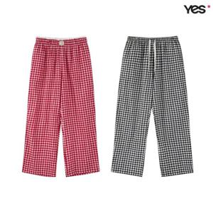 [예스]고방체크 면소재 커플 이지웨어 하의 YSWEB252YSMEB252