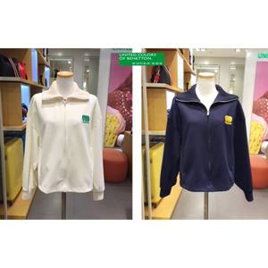 베네통 (BAJP94531) UCB 니트카라 코끼리 크롭점퍼