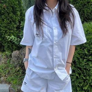 아디다스 여성 립스톱 반팔 화이트 셔츠 JD1504