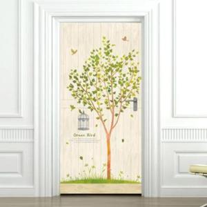 아트박스/제제데코 현관문시트지 엠보에어프리 로맨스그린버드