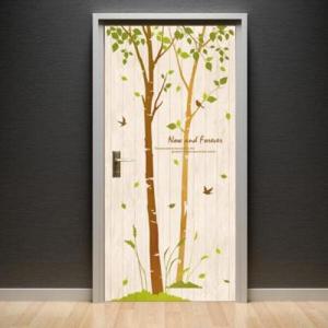 아트박스/제제데코 현관문시트지 엠보에어프리 자작나무숲의하루