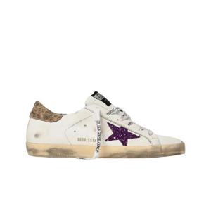 골든구스 슈퍼스타 화이트 퍼플 글리터 레오파드탭 스니커즈 GWF00101-F001890-10722