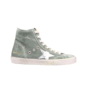 골든구스 스웨이드 어퍼 라미네이티드 프란시 스니커즈 실버 밀리터리 그린 GWF00113-F002454-35769