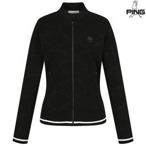 [양말증정]여성 자카드 집업 니트 가디건 121E1SD181_BK