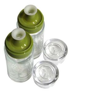 시노글라스 드레싱 오일병 2세트 (소) 그린 소스 양념 보관병