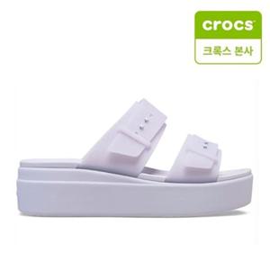 [크록스 본사] 브루클린 버클 프로스티드 로우 웨지 퍼플 문 210980-5BR