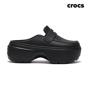 크록스 스톰프 로퍼 블랙 슬리퍼 샌들 (209937-060)