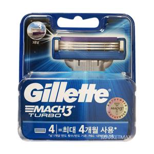 질레트 마하3 터보 면도날 4입