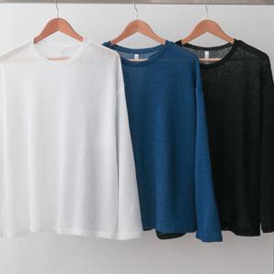 나야홍 / 빅사이즈긴팔티 U676L506 가벼운슬럽니트티셔츠 GO