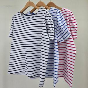 나야홍 / 빅사이즈셔링티 U649L506 스트라이프볼륨업티셔츠 HG