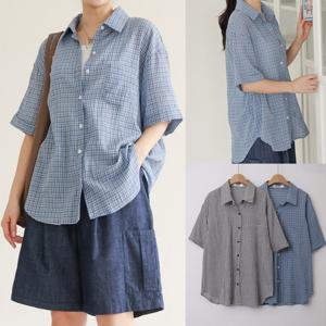 나야홍 / 위쉬몰 WB 산뜻한롤업잔체크남방(U664H506) 빅사이즈