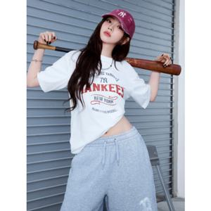 MLB 남여공용 바시티 빈티지 컬러 그래픽 오버핏 반팔 티셔츠 3컬러 3ATSV0653