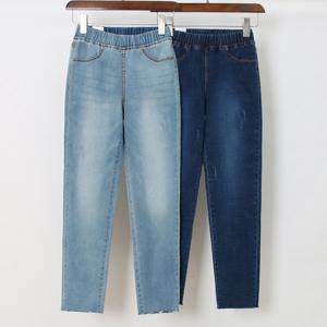 나야홍 / 빅사이즈청바지 P526L506 컷팅밴드워싱면데님팬츠 LO