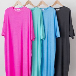 나야홍 / 빅사이즈반팔원피스 U662L506 말리라운드넥심플원피스