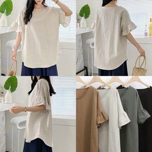 나야홍 / 위쉬몰 EM 프릴소매린넨반팔티(K078H506) 빅사이즈