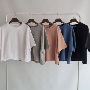 나야홍 / 빅사이즈무지티 U547L506 이브베이직크롭티셔츠 NS