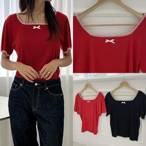 나야홍 / 위쉬몰 YP 젬마레이스리본반팔티(S388H506) 빅사이즈