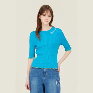 [베네통]슬림 골지 반팔 니트 (BAKP62531)