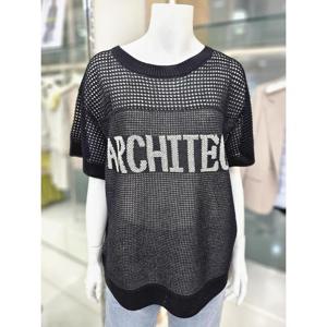더아이잗 세이브존04 레터링 메쉬 반팔 풀오버 니트 IR6M1PO761
