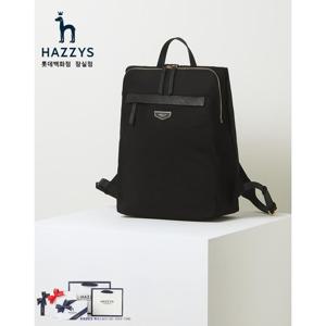 [헤지스] HIBA5E305BK_블랙 나일론 혼방 로고 여성 백팩