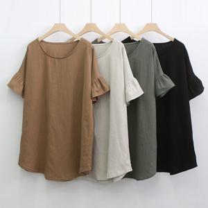 나야홍 / 빅사이즈셔링티 K078L506 나비소매린넨반팔티 EM