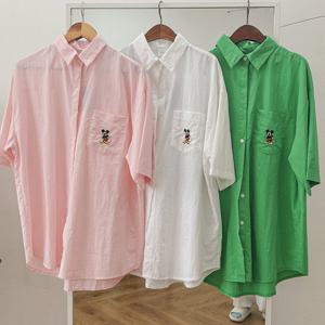 나야홍 / 빅사이즈카라셔츠 U740L506 스마일자수빅포켓남방 GB