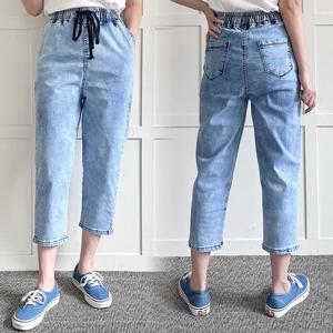 나야홍 / 빅사이즈청바지 P726L506 스카이끈밴딩데님팬츠 LO