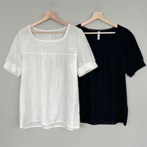 나야홍 / 빅사이즈레이스블라우스 Q955L506 네티넥레이스면블라