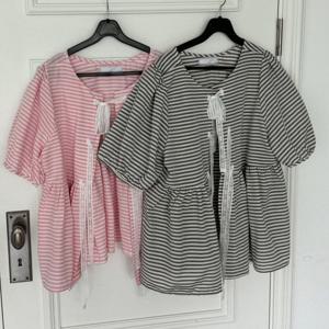 나야홍 / 빅사이즈줄지블라우스 U729L506 팝팝레이스리본블라우