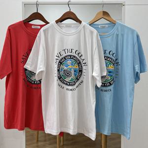 나야홍 / 빅사이즈로고티 U739L506 프리네이쳐메세지티셔츠 GB