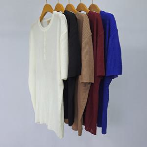 나야홍 / 빅사이즈반팔티 S218L506 셀렉라운드버튼골지티 RM