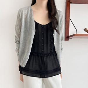 샵앤) 여성 레이스 프릴 나시 레이어드 뷔스티에 블라우스 NYS-WBL-4633-베이지