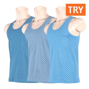 TRY 순면 남성 민소매 런닝셔츠 메리야스 3매 세트