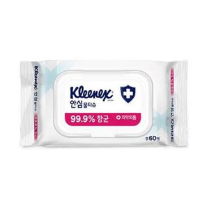 크리넥스 안심 물티슈 캡형 60매 크리넥스 안심 물티슈