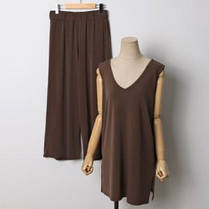 나야홍 / 빅사이즈 506 백엑스나시팬츠투피스 DRAI955