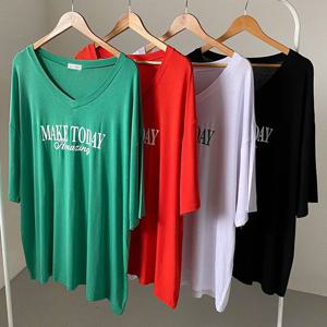 나야홍 / 빅사이즈브이넥티 U797L506 어메이징레터링티셔츠 RA