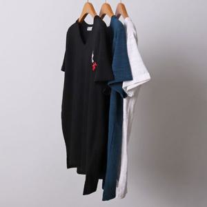 나야홍 / 빅사이즈브이넥티 I892L506 고양이자수V넥반팔티 RI