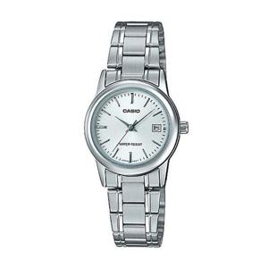 카시오 LTP-V002D-7A 여성 라운드 아날로그 메탈 손목 시계
